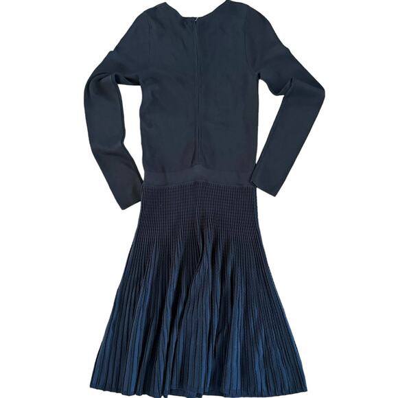 NWOT Steffen Schraut Black & Navy The Heritage Pleated Sweater Dress - Size 10 - Picture 5 of 13